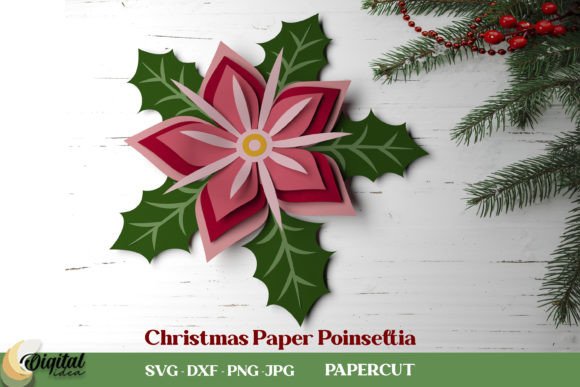 3D SVG Christmas Poinsettia Paper Art Review