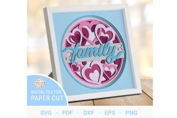 3D SVG Shadow Boxes: Family Multilayer Templates