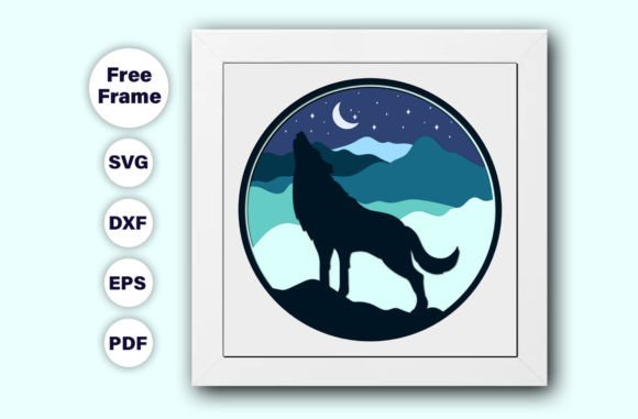 3D Wolf SVG: Laser Cutting Wall Decor