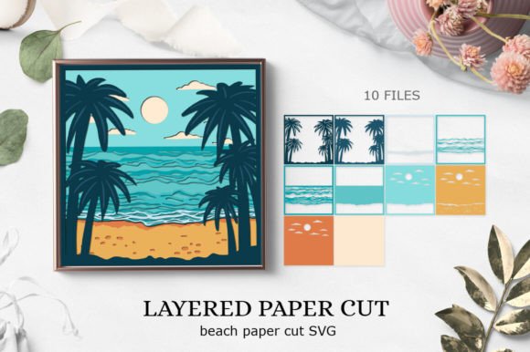 Beach 3D SVG for Shadow Boxes