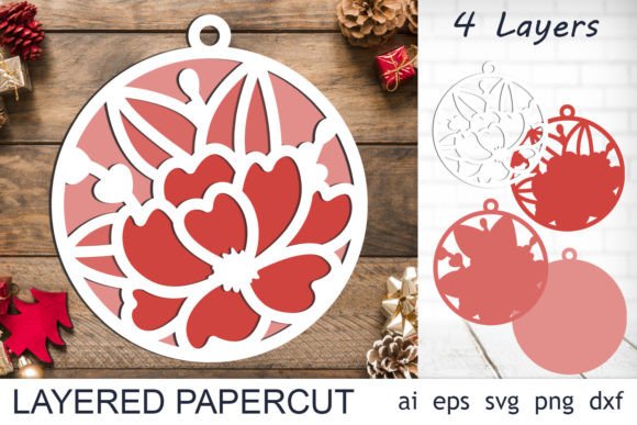 Christmas 3d Layered Ornament Svg: Laser Cutting & Winter Christmas
