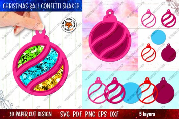 Christmas Ball Confetti Shaker DIY 3D SVG Review