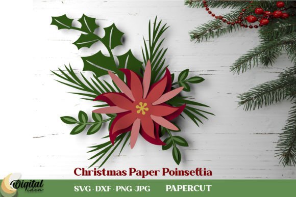 Christmas Paper Poinsettia 3D SVG Review