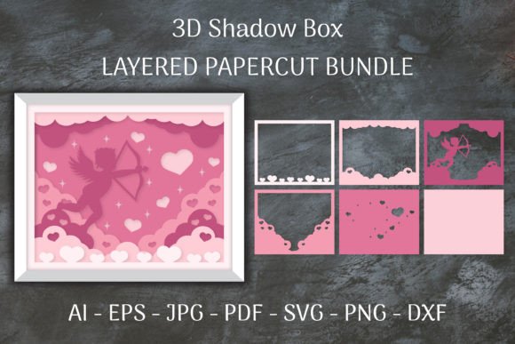 Cupid Love 3D SVG for Shadow Boxes