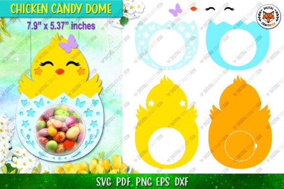Easter 3D SVG: Chicken Egg Candy Dome Holder