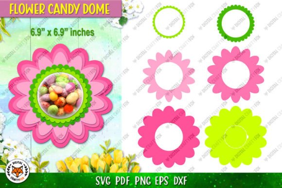 Flower Candy Dome Holder SVG: 3D SVG Paper Flowers