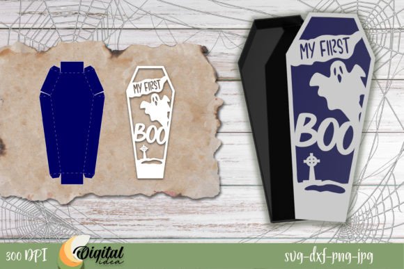 Halloween Coffin Box SVG: 3D Shapes for Branding