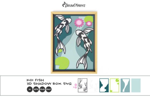 Koi Fish Layered Papercut 3D SVG for Other