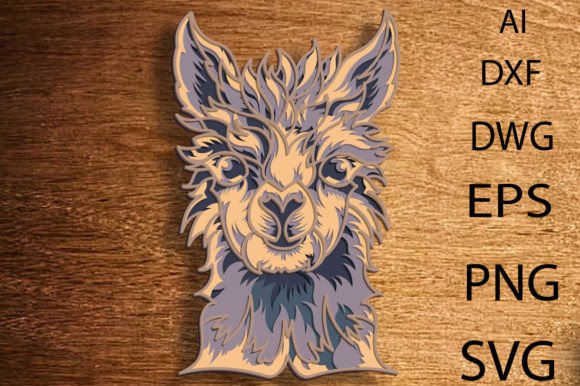 Llama Multilayer SVG: 3D Shapes for Branding