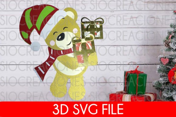 Review: Christmas Bear with Gift 3D SVG Design