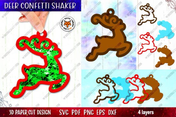 Santa Deer Confetti Shaker 3D SVG Review