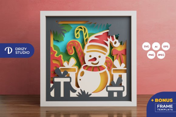 Snowman 3D SVG for Christmas Blog Graphics