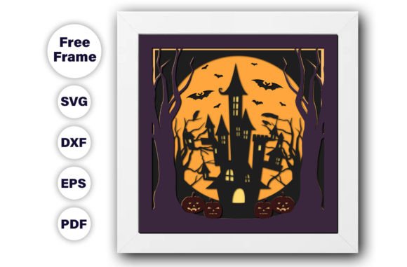 Spooky House 3D SVG for Shadow Boxes