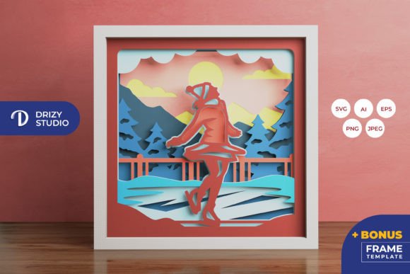 Winter 3D SVG: Ice Skating Shadow Box Review